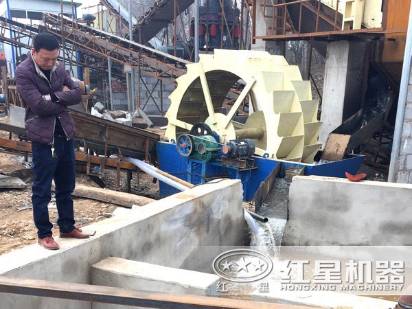红星石粉洗砂机作业现场